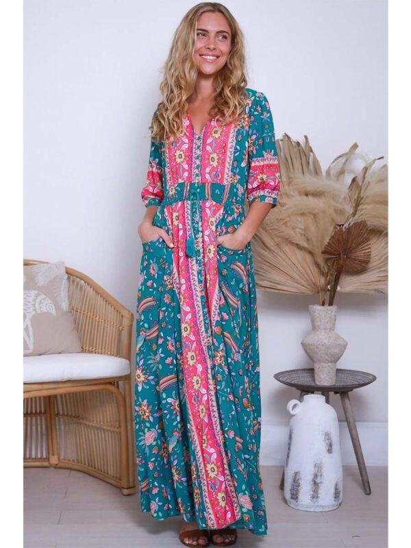 Willow half Sleeve Maxi Dress front