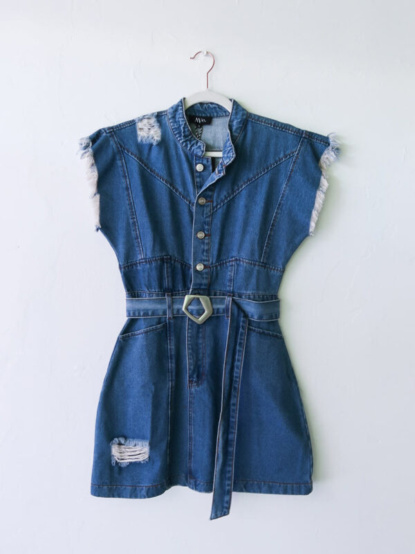 denim mini dress