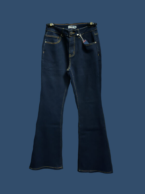 indigo flared jeans