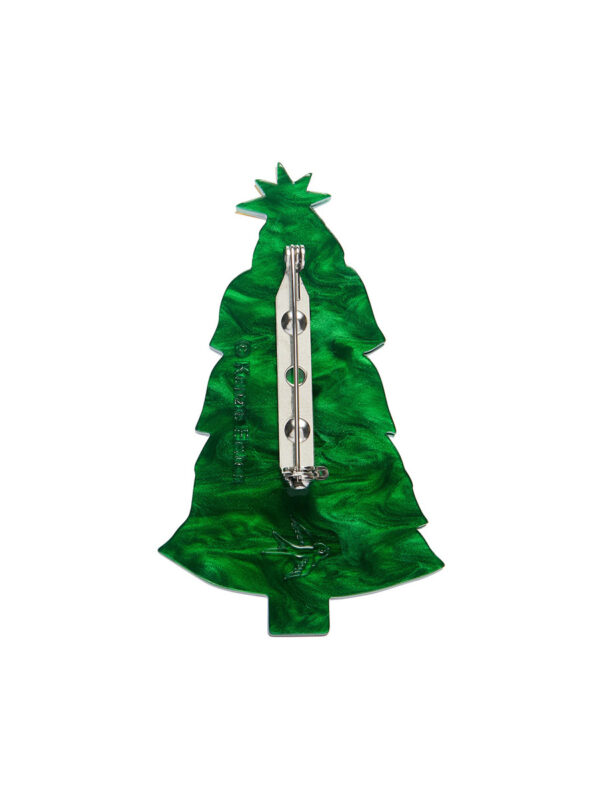 Christmas tree brooch with tinsel